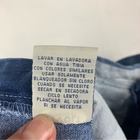 Revolt juniors size small denim overalls stamped floral y2k vintage blue - Picture 8 of 10